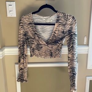 Long sleeve printed top